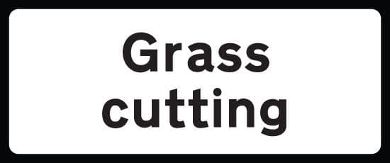 57935 Grass cutting supp plate 850x355 Class RA1 zintec (850x355mm) Safety Sign