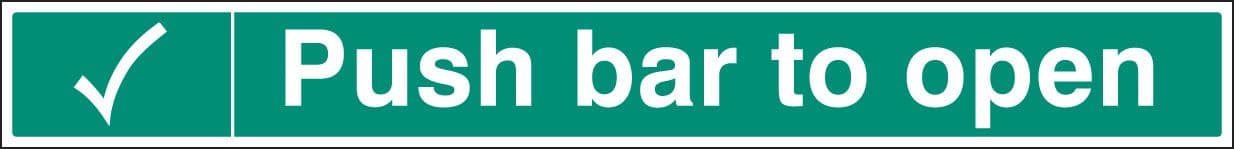 58103 Push bar to open 600x75mm self adhesive (600x75mm) Safety Sign