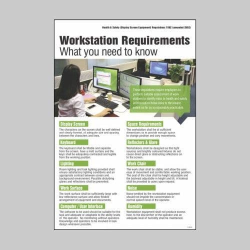58115 Display screen equipment regulations 1992 poster (400x600mm) Safety Sign