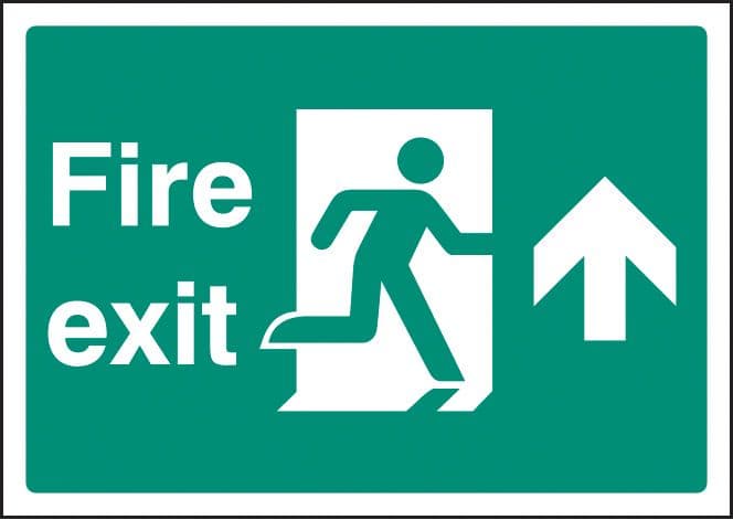 58388 Fire exit up - A4 rp (210x297mm) Safety Sign