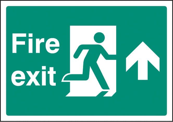 58389 Fire exit up - A4 sav (210x297mm) Safety Sign