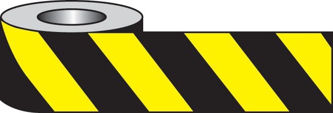58630 Self adhesive hazard tape 33m x 50mm - black/yellow (33M x 50mm) Safety Sign