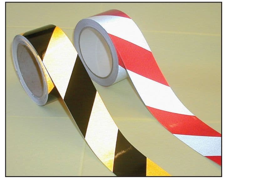 58643 Reflective safety tape red/white 50mm x 25m (50mm x 25M) Safety Sign