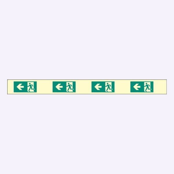 58666 Fire exit left marking strips 1200x80mm photoluminescent (1200x80mm) Safety Sign