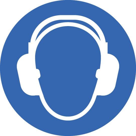 58744 Ear protectors floor graphic 400mm dia (400mm dia) Safety Sign