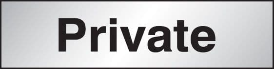59059 Private sign 140x35mm Engraved aluminium effect pvc (140x35mm) Safety Sign