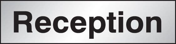59061 Reception 140x35mm Engraved aluminium effect pvc (140x35mm) Safety Sign