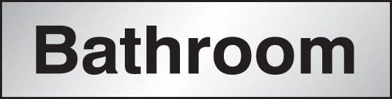 59065 Bathroom 140x35mm Engraved aluminium effect pvc (140x35mm) Safety Sign