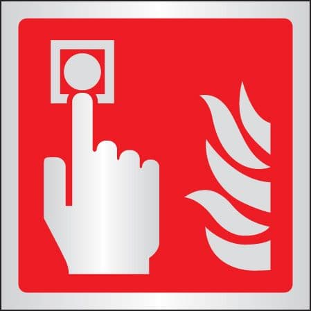 59105 Call point symbol 175x175mm aluminium (175x175mm) Safety Sign