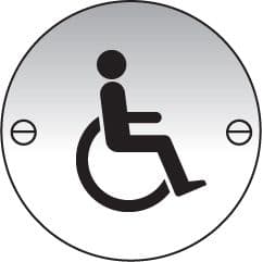 59139 Disabled symbol 76mm dia aluminium sign (76mm dia) Safety Sign