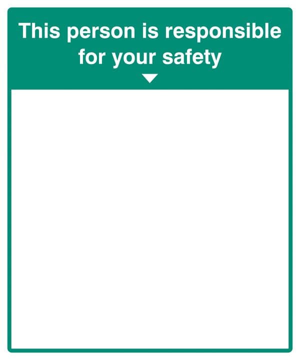59218 Mirror Message - This person is responsible for your safety (405x485) Safety Sign