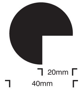 59221 Impact protection semi-circular 40/40 self adhesive (40x40x1000mm) Safety Sign