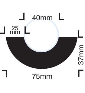 59222 Impact protection curvature for 40mm dia pipes self adhesive (80x37x1000mm) Safety Sign