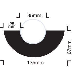 59223 Impact protection curvature for 85mm dia pipes self adhesive (135x67x1000mm) Safety Sign