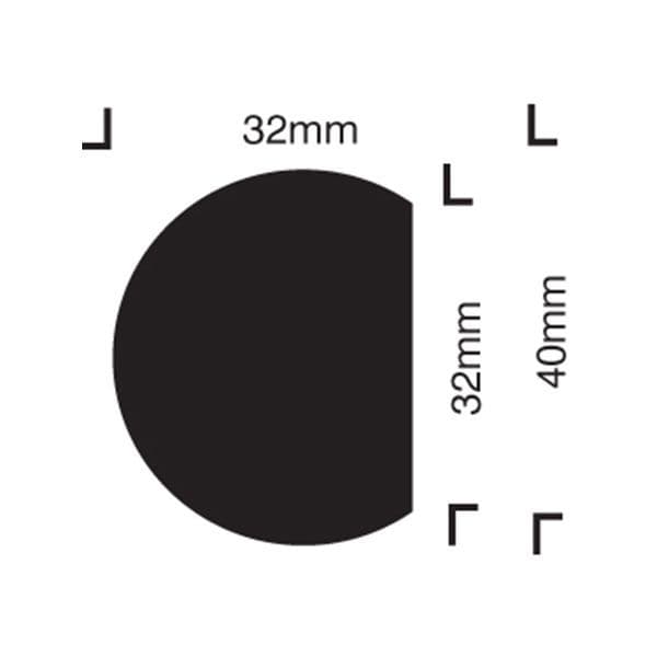 59225 Impact protection semi-circular 40/32 self adhesive (40x32x1000mm) Safety Sign