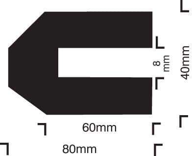 59230 Impact protection trapeze 40/80/8 push on (40x80x1000mm) Safety Sign