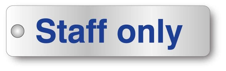 59615 Staff only visual impact aluminium door sign (200x50mm) Safety Sign