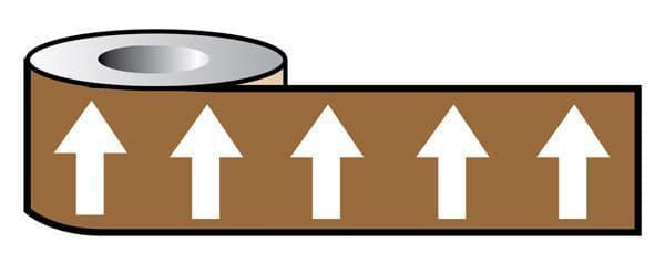 59879 Pipeline ID White Arrows on Brown (06C39) 50mm x 33M Safety Sign