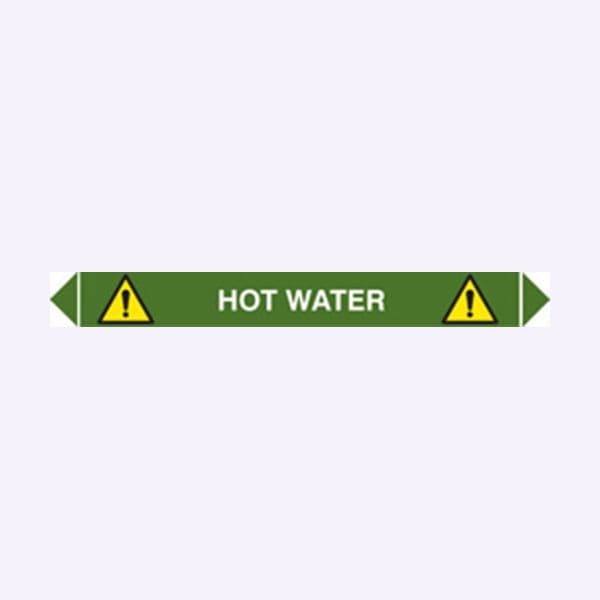 59927 Flow marker Pk of 5 hot water (300x40mm) Safety Sign