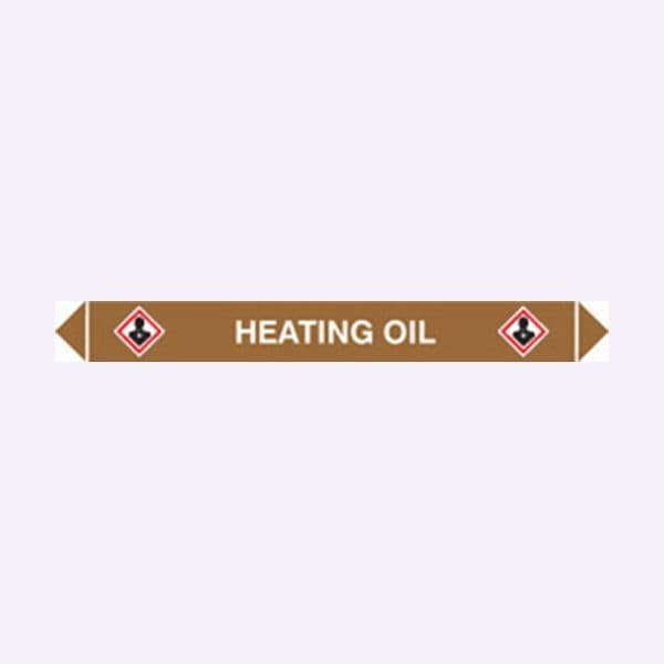 59973 Flow marker Pk of 5 heating oil (300x40mm) Safety Sign
