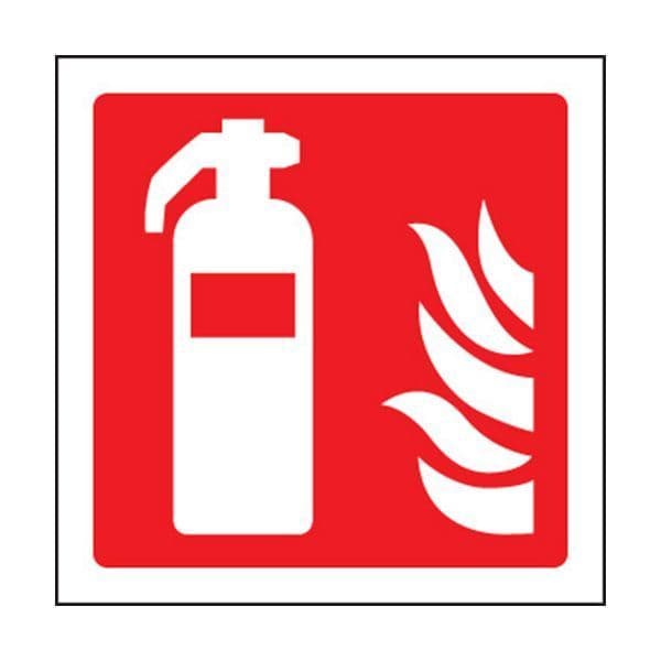 81018C Fire extinguisher symbol sign - Quick-Fix with SAV Backing (150x150mm)