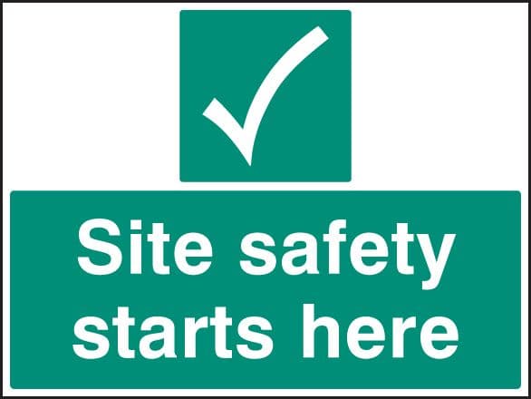 86412K Site safety starts here (400x300mm) Rigid PVC with SAV Backing Safety Sign