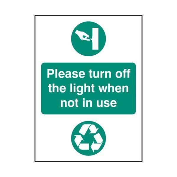 86621A Please turn off light when not in use sign - Quick-Fix with SAV Backing (100x75mm)