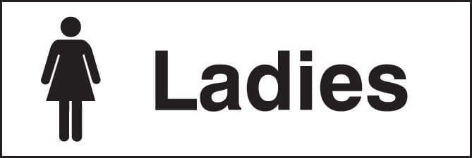 87009G Ladies (300x100mm) Rigid PVC with SAV Backing Safety Sign