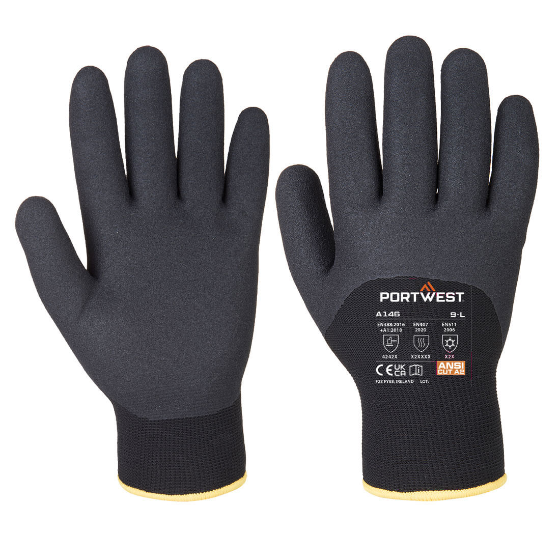 A146 - Cold 15 Nitrile Sandy 3/4 Dipped Glove - Pack of 10