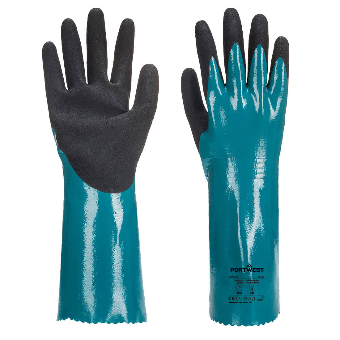 AP60 - Chem 300 Nitrile Sandy Double Dipped Gauntlet - Pack of 10