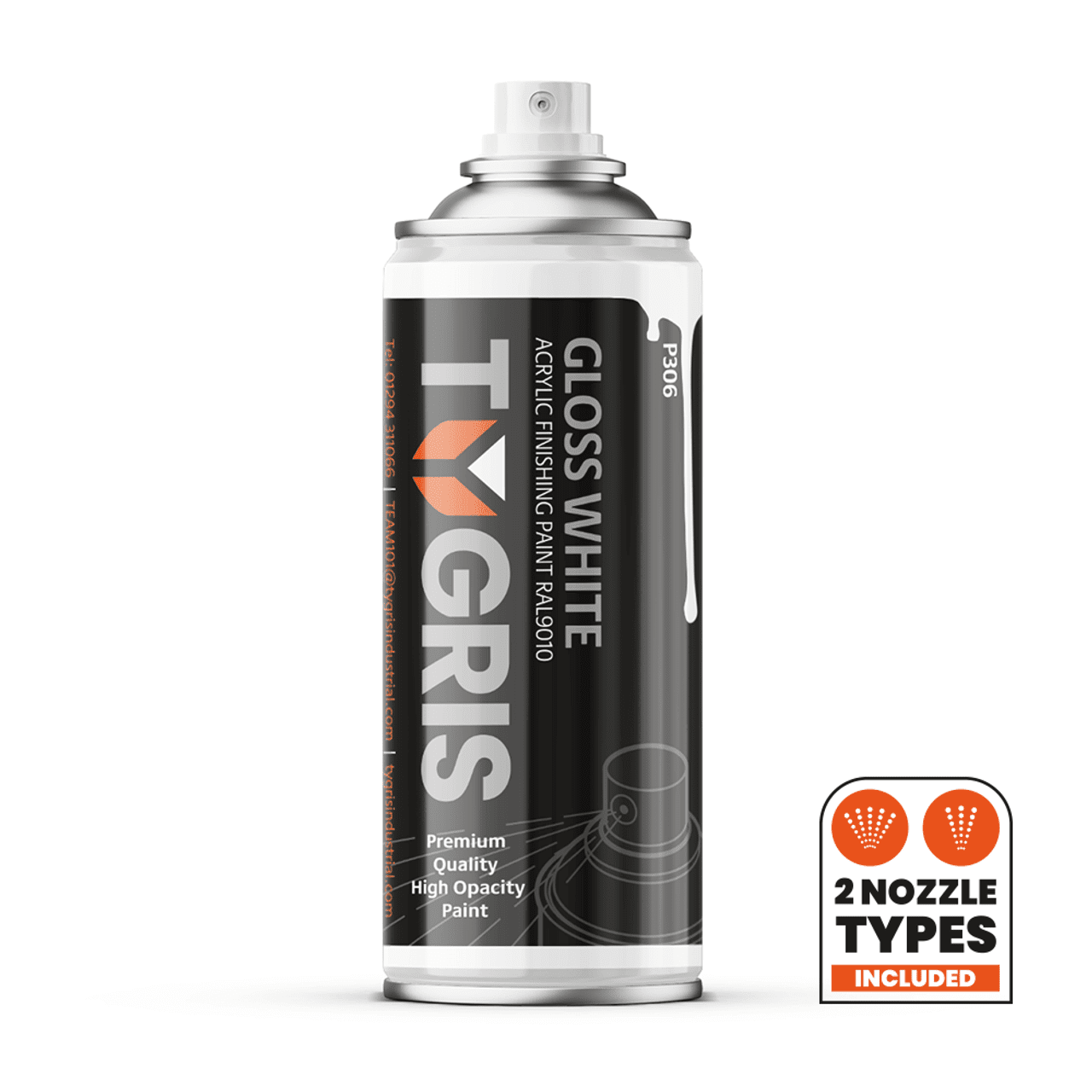 P306 Gloss White Paint - RAL9010 - Size 400 ml / Sold in packs of 12