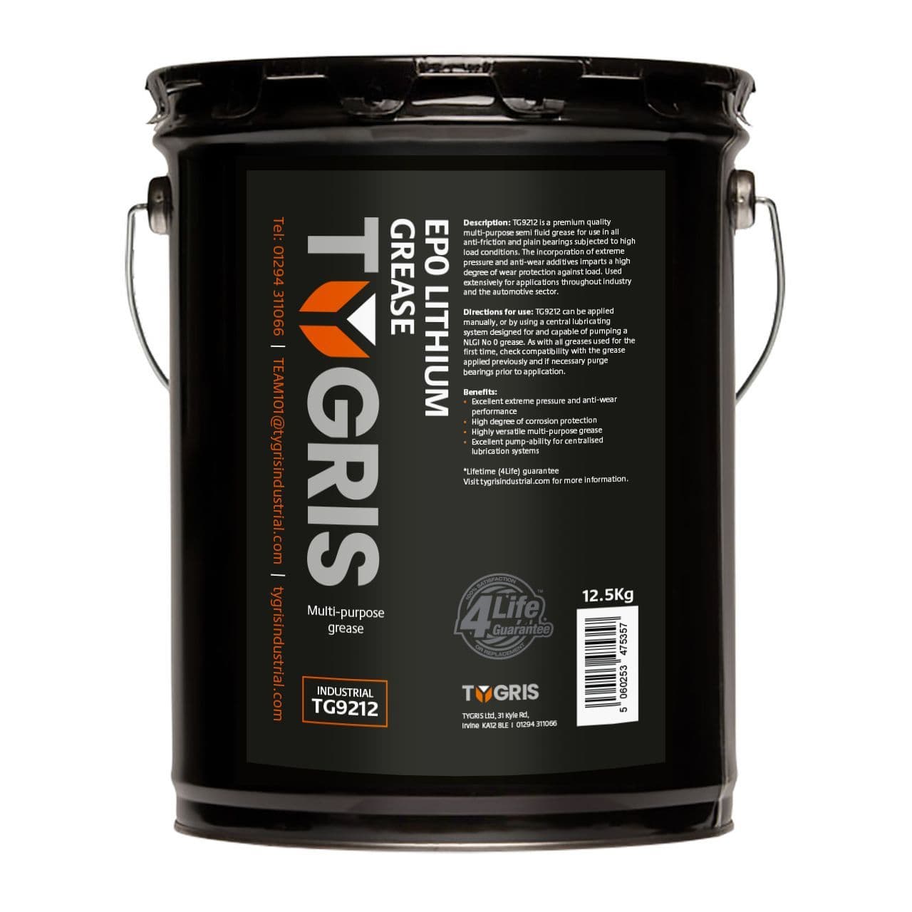 TG9212 EP0 Lithium Grease - Size 12.5 Kg / Sold Individually