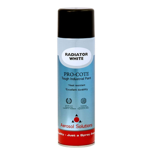 0839 RADIATOR WHITE Tough Industrial High Temperature Paint - Pack of 12 x 500ml