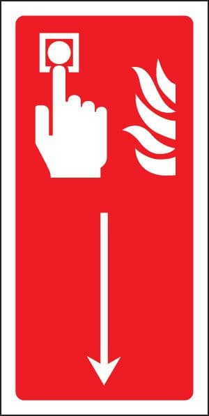 11002X Call point down Rigid Plastic (200x100mm) Safety Sign