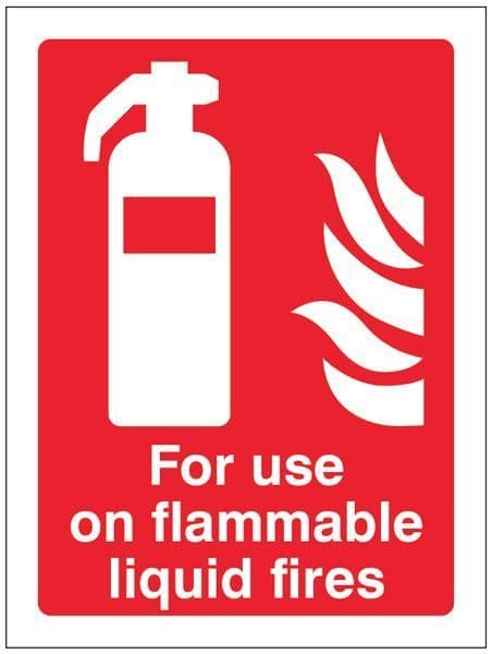 11005E For use on flammable liquid fires Safety Sign