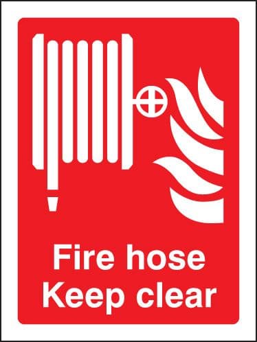 11007E Fire hose keep clear Rigid Plastic (200x150mm) Safety Sign