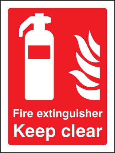 11009E Fire extinguisher keep clear Rigid Plastic (200x150mm) Safety Sign