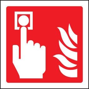 11017B Fire alarm call point symbol Rigid Plastic (80x80mm) Safety Sign