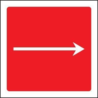 11021C Fire Arrow - straight -  Rigid Plastic (150x150mm) Safety Sign