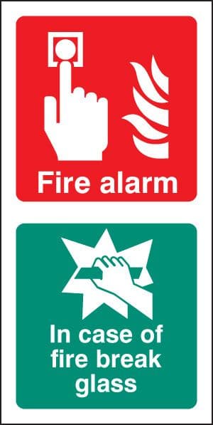 11031X Fire alarm / break glass Rigid Plastic (200x100mm) Safety Sign