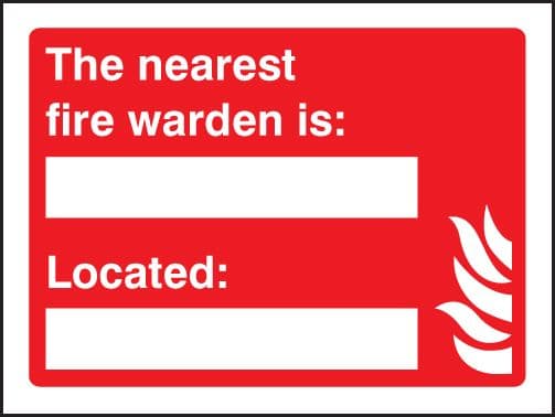 11036E The nearest fire warden is Rigid Plastic (200x150mm) Safety Sign