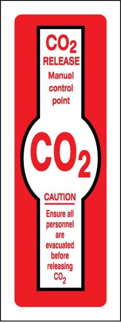 11204S Co2 release manual control point Rigid Plastic (75x200mm) Safety Sign