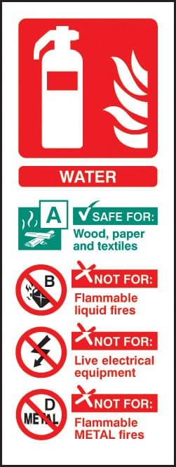 11214S Water extinguisher identification Rigid Plastic (75x200mm) Safety Sign