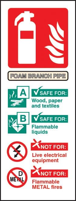 11219S Foam branchpipe identification Rigid Plastic (75x200mm) Safety Sign