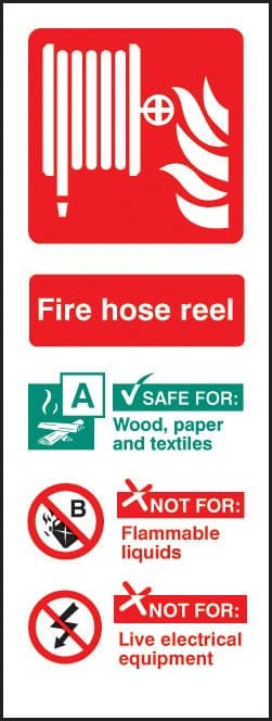 11221S Hose reel identification Rigid Plastic (75x200mm) Safety Sign