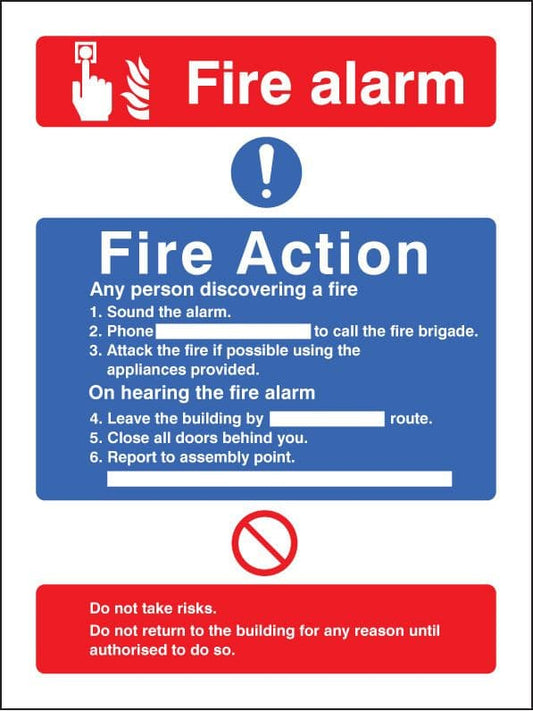 11427E Fire action/call point without lift Rigid Plastic (200x150mm) Safety Sign