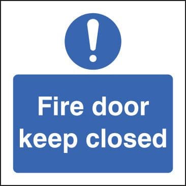 11628B Fire door keep closed Rigid Plastic (80x80mm) Safety Sign