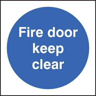 11636U Fire door keep clear Rigid Plastic (100x100mm) Safety Sign
