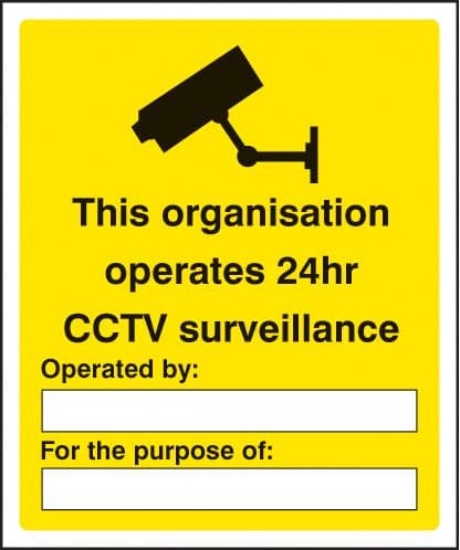 11710K This organisation operates 24hr CCTV surveillance Rigid Plastic (400x300mm) Safety Sign