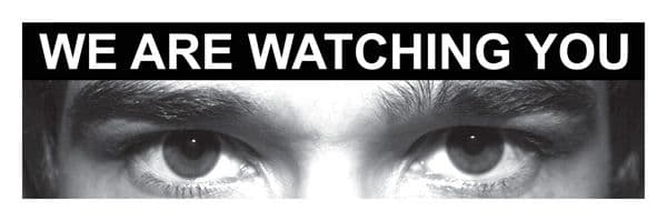 11752G Eye photo sign We are watching you *For use with G,K,V sizes* Rigid Plastic (300x100mm)